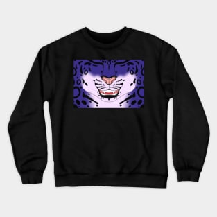 Violet Snow Leopard Face Crewneck Sweatshirt